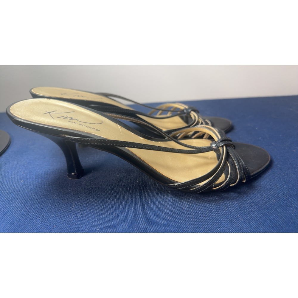 Kim Rogers | Y2K Chelsea Black Low Kitten Heel Sandals | Women 8.5